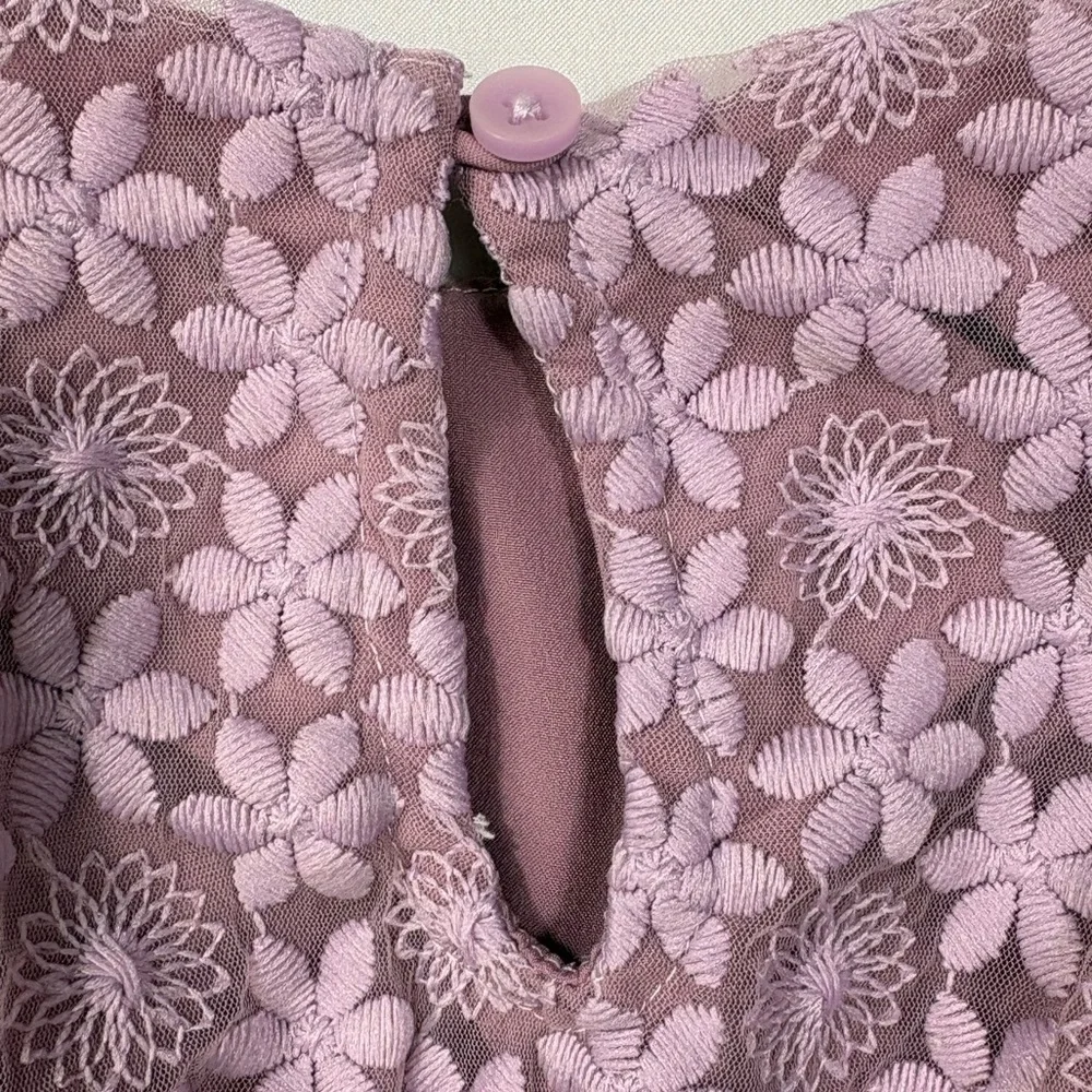 Gymboree Floral Lace Ruffle Cap Sleeve Baby Dress in Purple